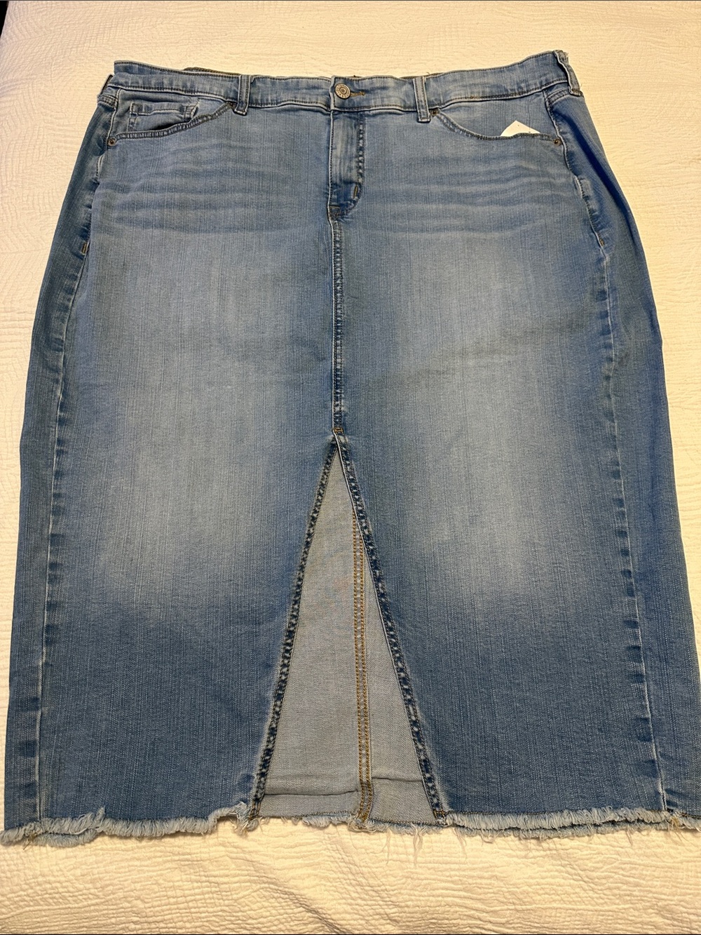 Torrid Size 20 Classic Blue Denim Midi Skirt with Front Slit